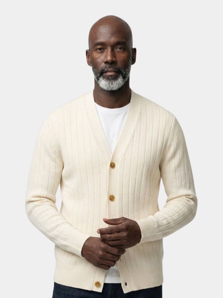 Soren | Textured Stripe Knit Cardigan