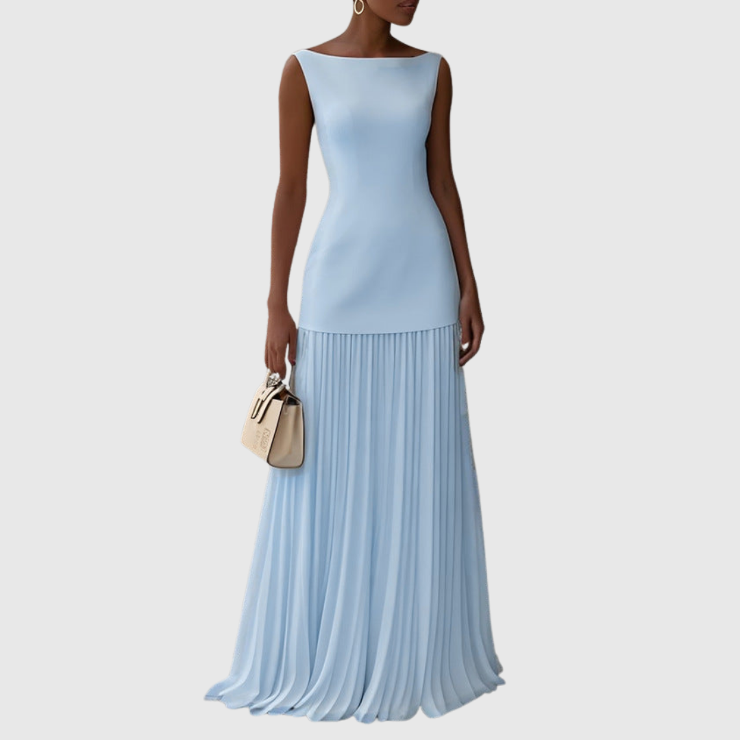 Rowina | Pleated Sleeveless Maxi Dress