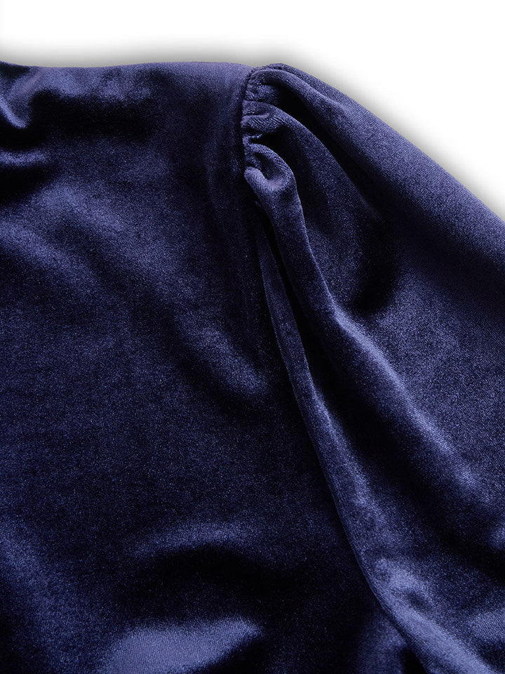 Sibella | Velvet Long-Sleeve Midi Dress