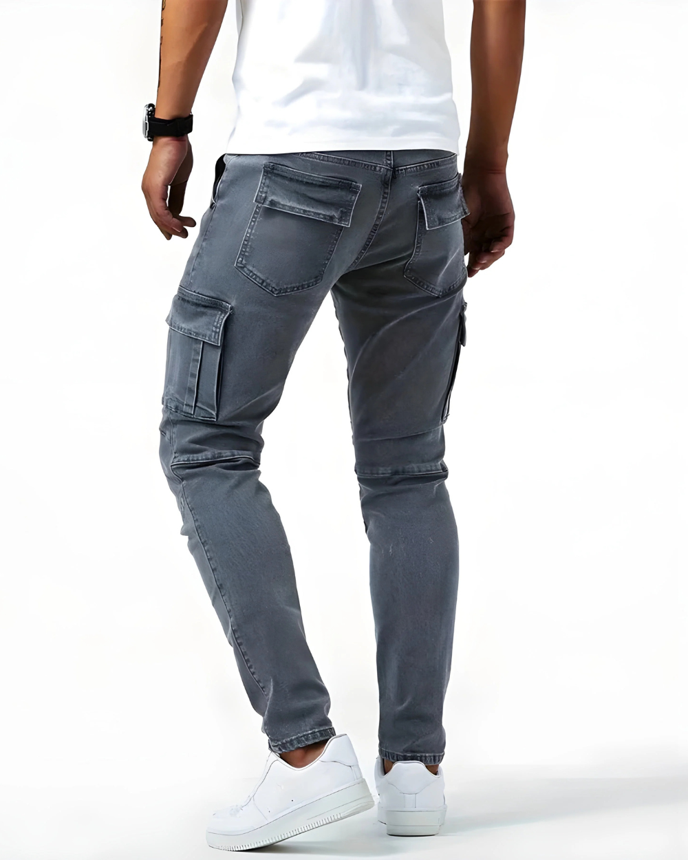 Navy Stretch Cargo Pants