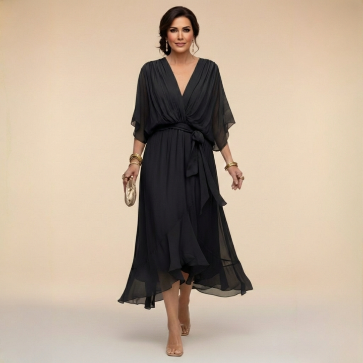 Delacroix | Chiffon V-Neck Dress