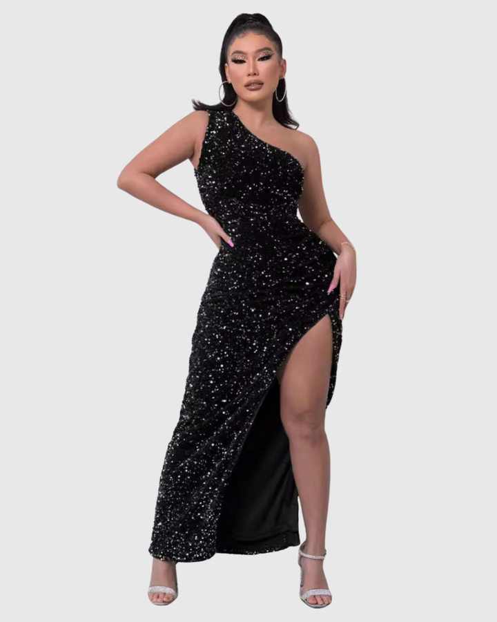 Aurevia | Sequin One-Shoulder Gown