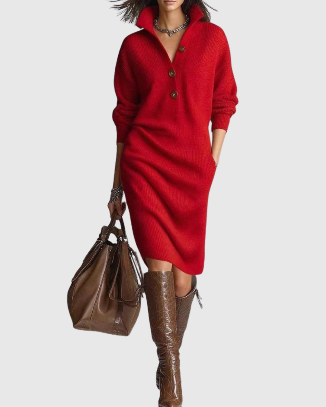 Norelle | Wool Knit Midi Dress