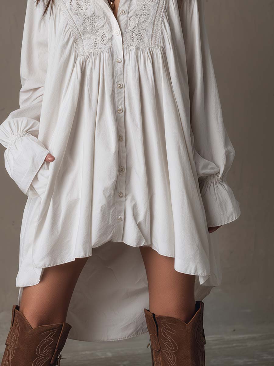 Aurielle | Lace Irregular Hem Mini Dress