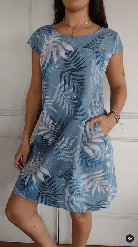 Leila | Floral Pocket Cotton Dress