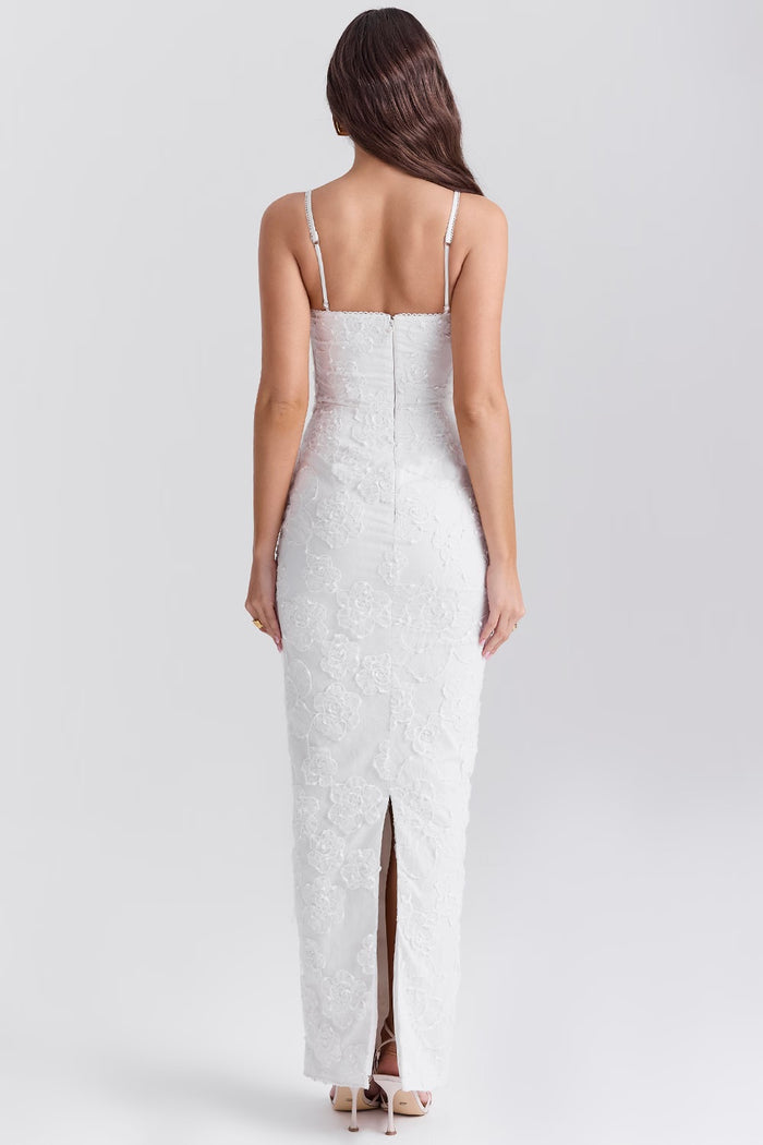 Liana | Elegant Floral Lace Dress - White