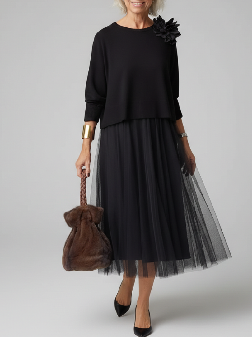 Zanelia | Tulle Sweater Dress