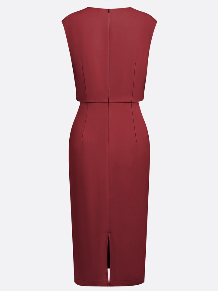 María | Chic Draped Midi Dress