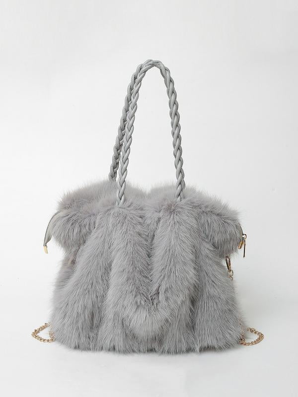 Charlotte | Velvet Shoulder Tote Bag