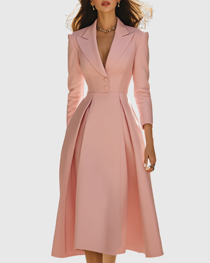 Ceryth | Pleated Blazer Midi Dress