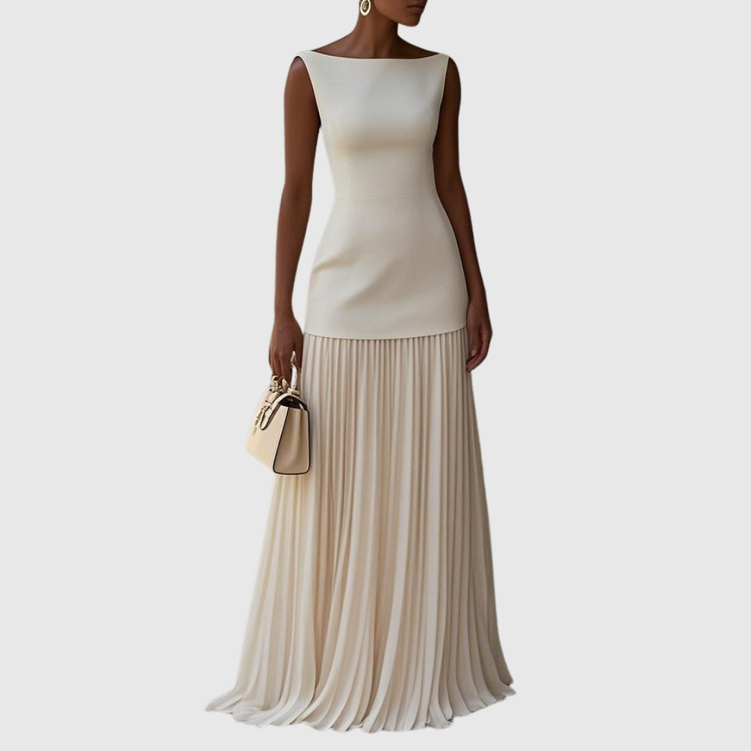 Rowina | Pleated Sleeveless Maxi Dress