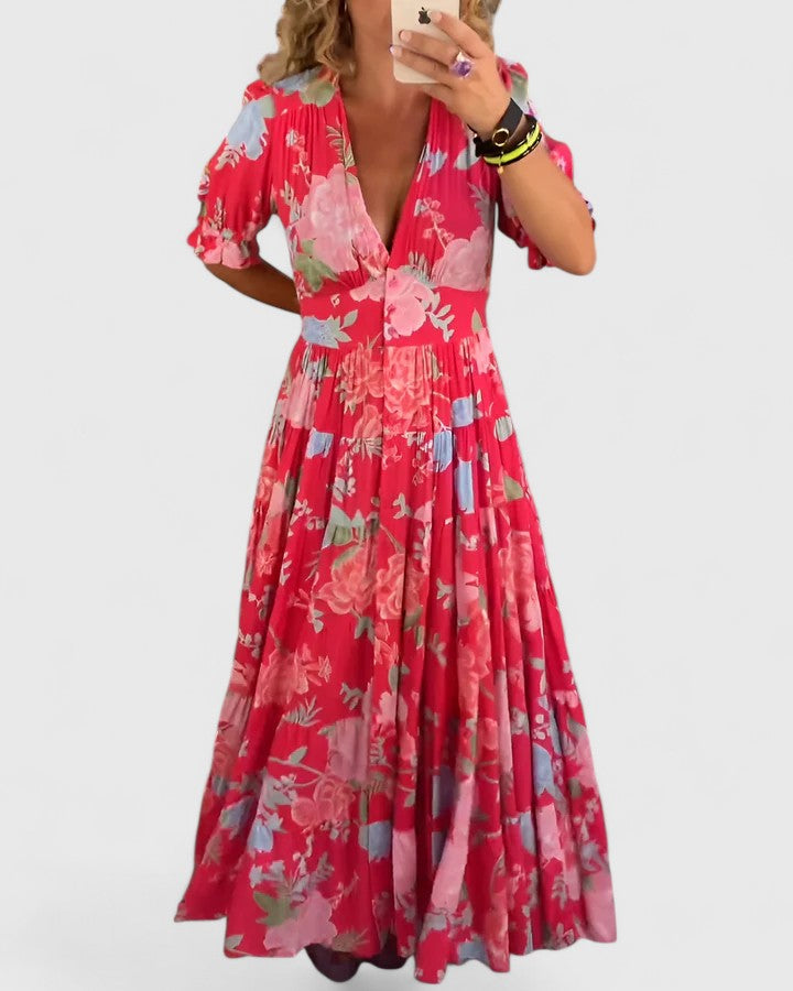 Amelia | Floral V-Neck Dress
