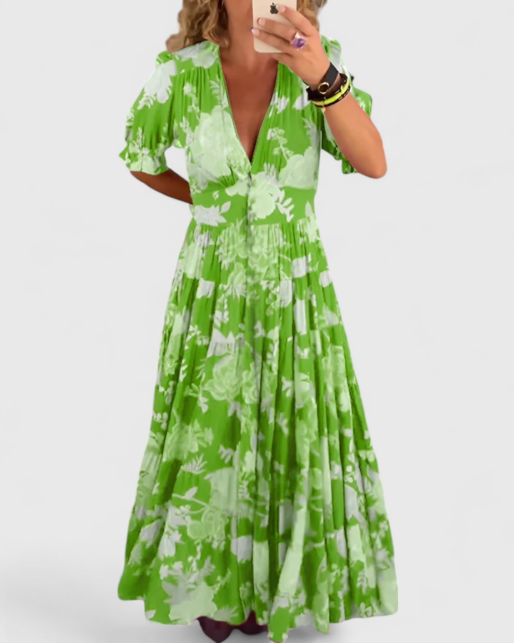 Amelia | Floral V-Neck Dress