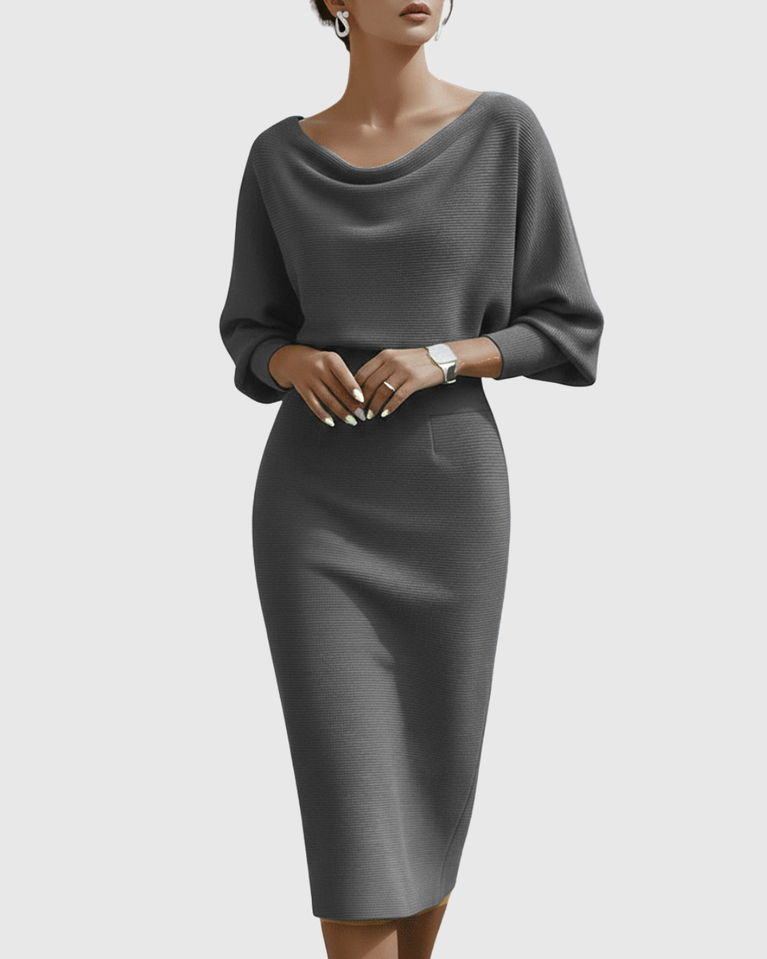 Velora | Draped Midi Dress