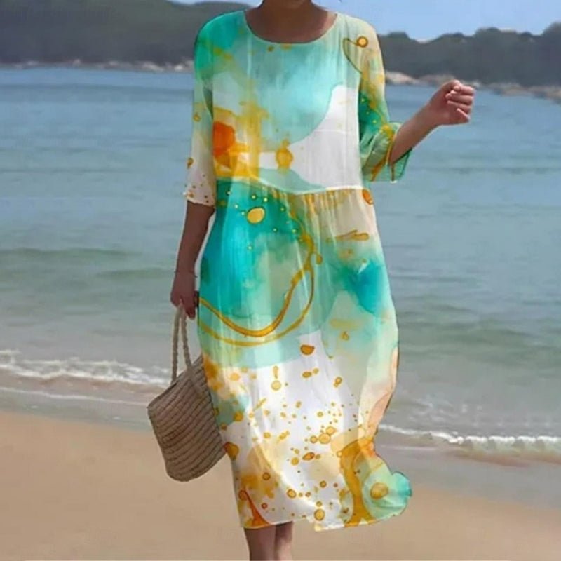 Kaelis | Sunset Floral Midi Dress