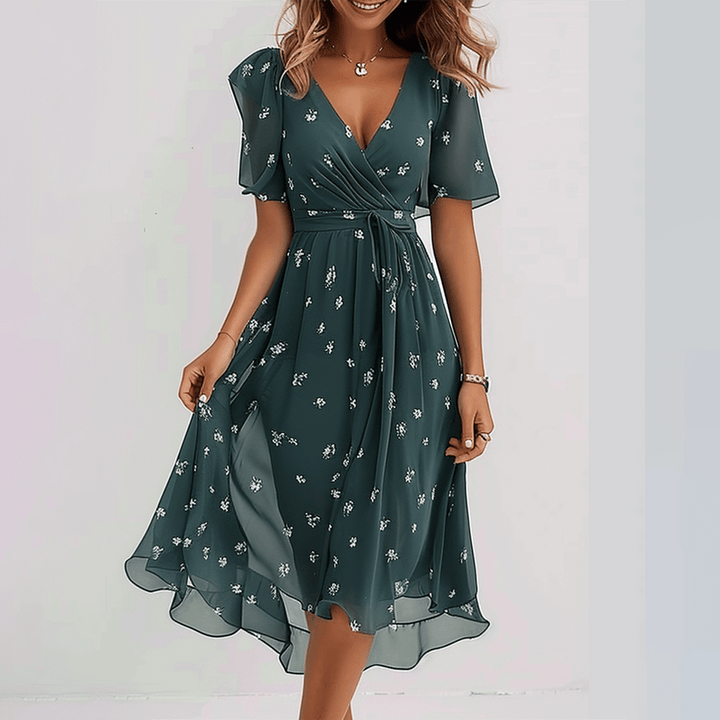 Ophelia | Groovy Green Midi Dress
