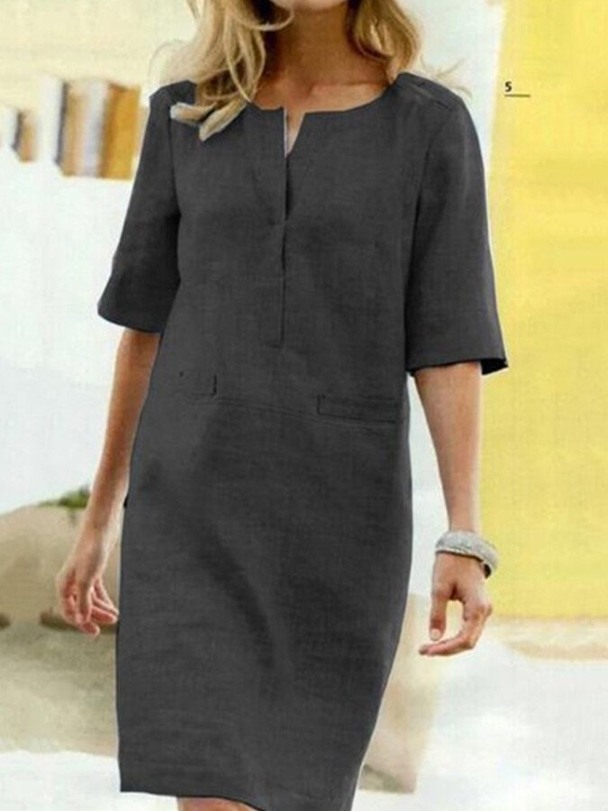 Keziah | Elegant Linen Shirt Dress