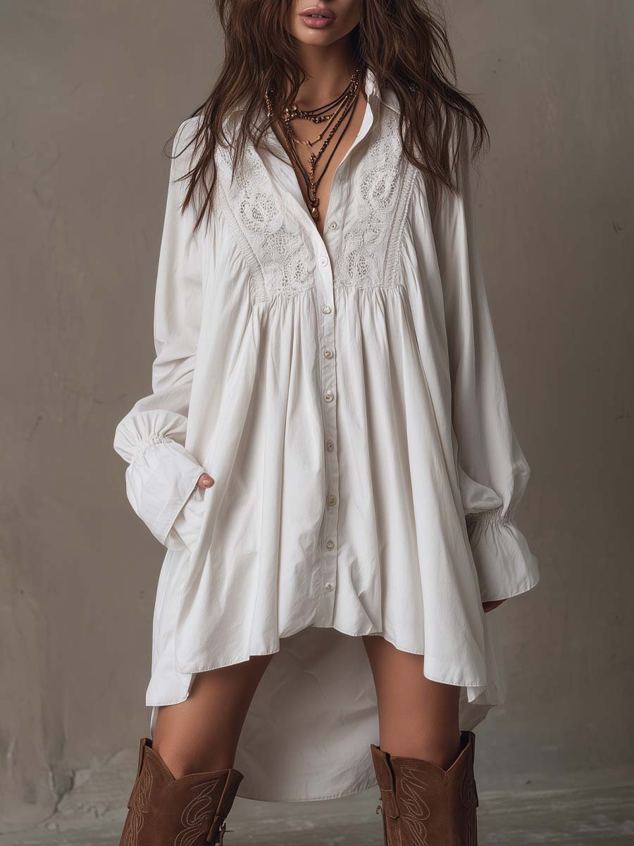 Aurielle | Lace Irregular Hem Mini Dress