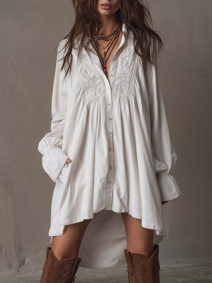 Aurielle | Lace Irregular Hem Mini Dress