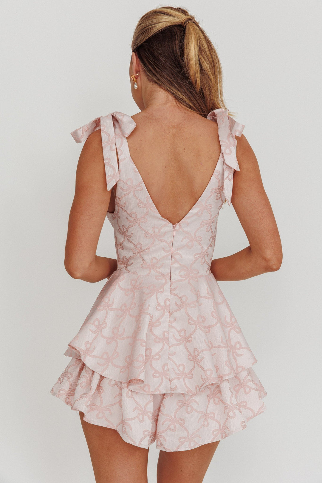 Paris Muse | Elegant Ruffle Romper - Pink