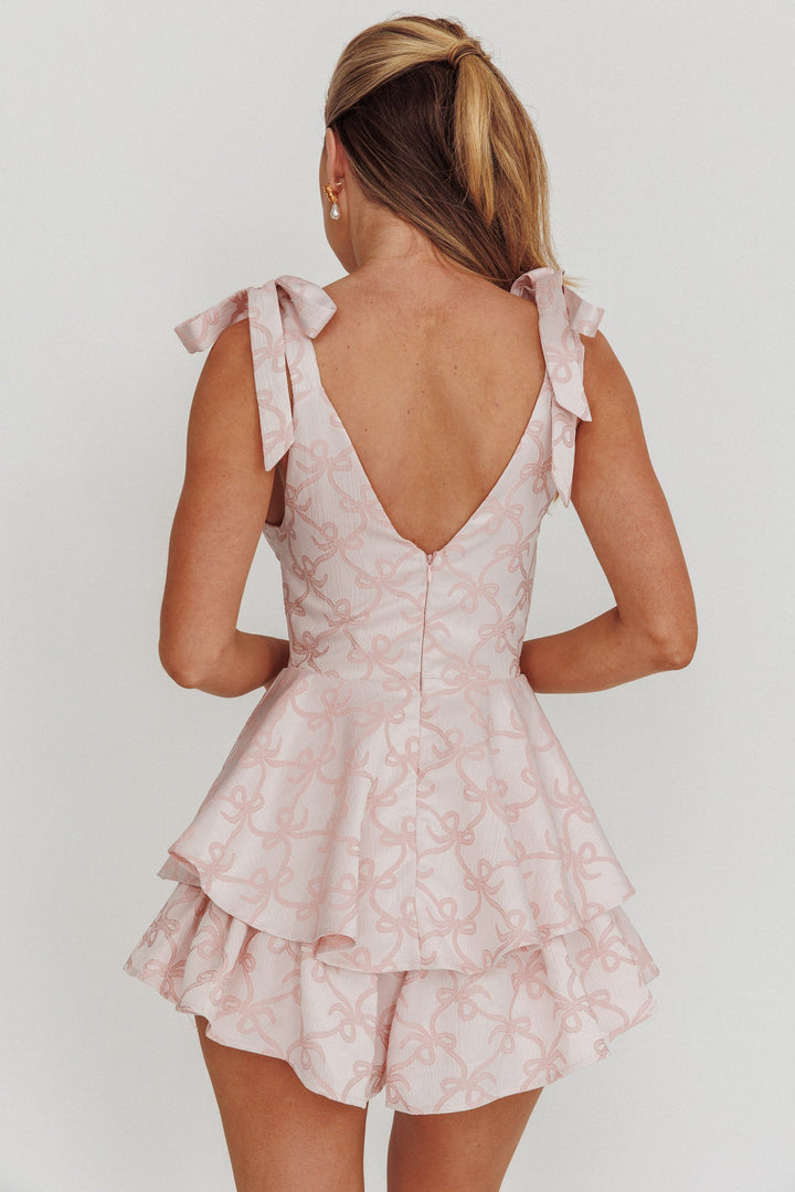 Paris Muse | Elegant Ruffle Romper - Pink