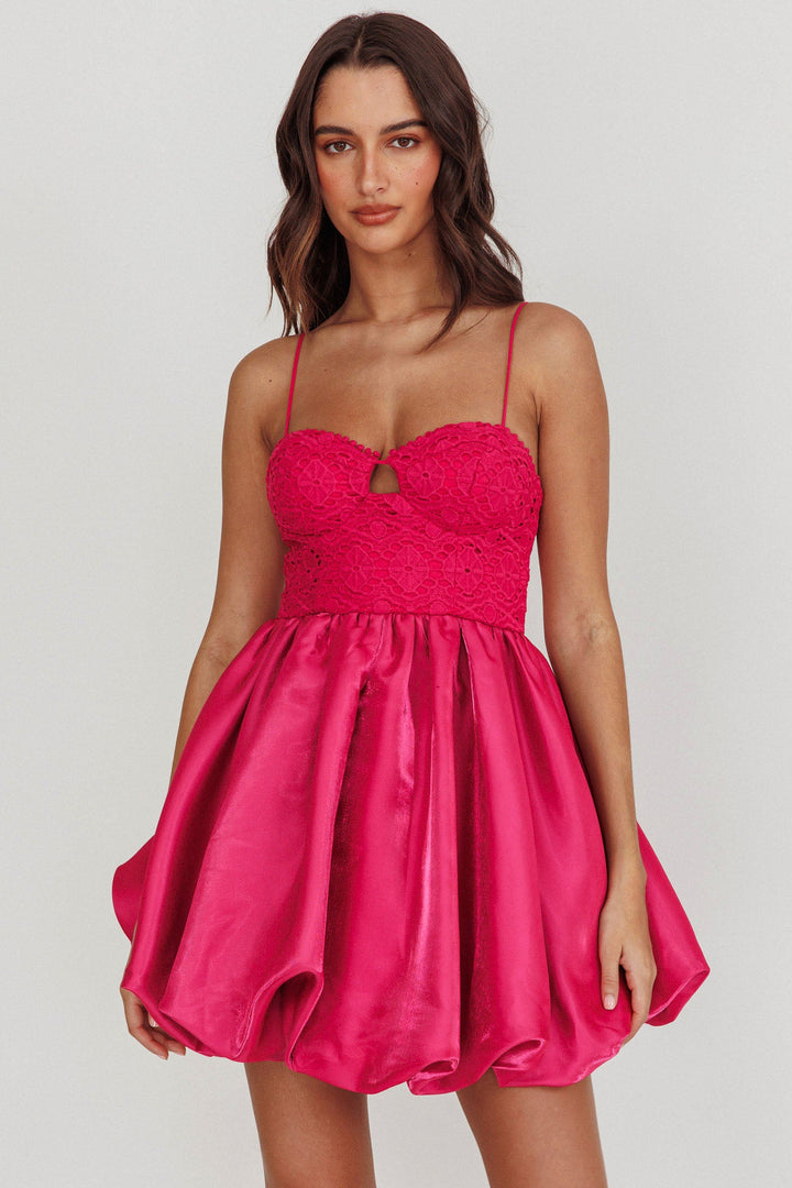 Lucia | Lace Bubble Mini Dress
