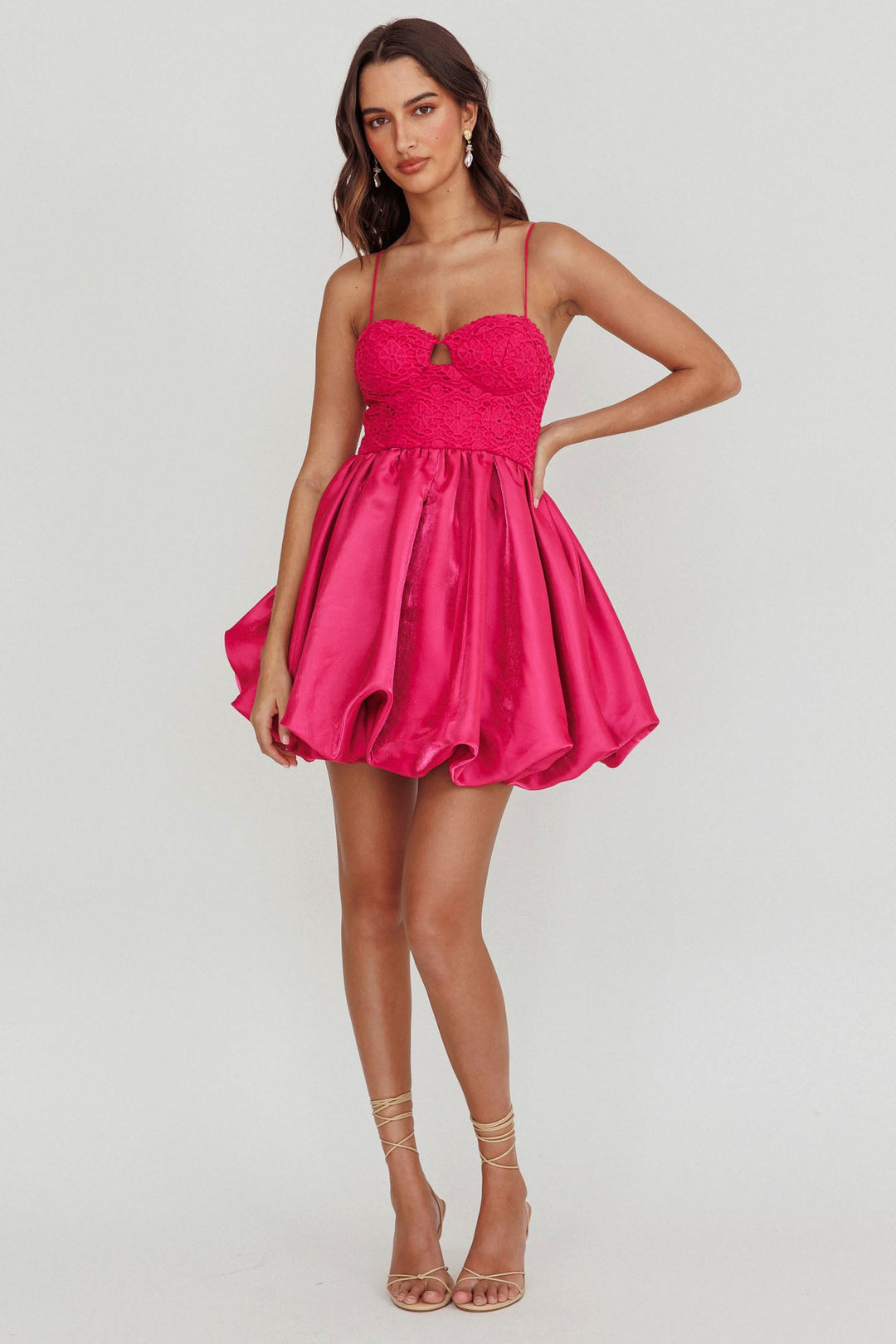 Lucia | Lace Bubble Mini Dress