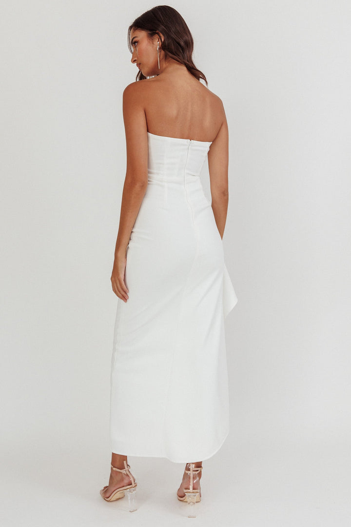 Cha Cha | Strapless Midi Dress - White
