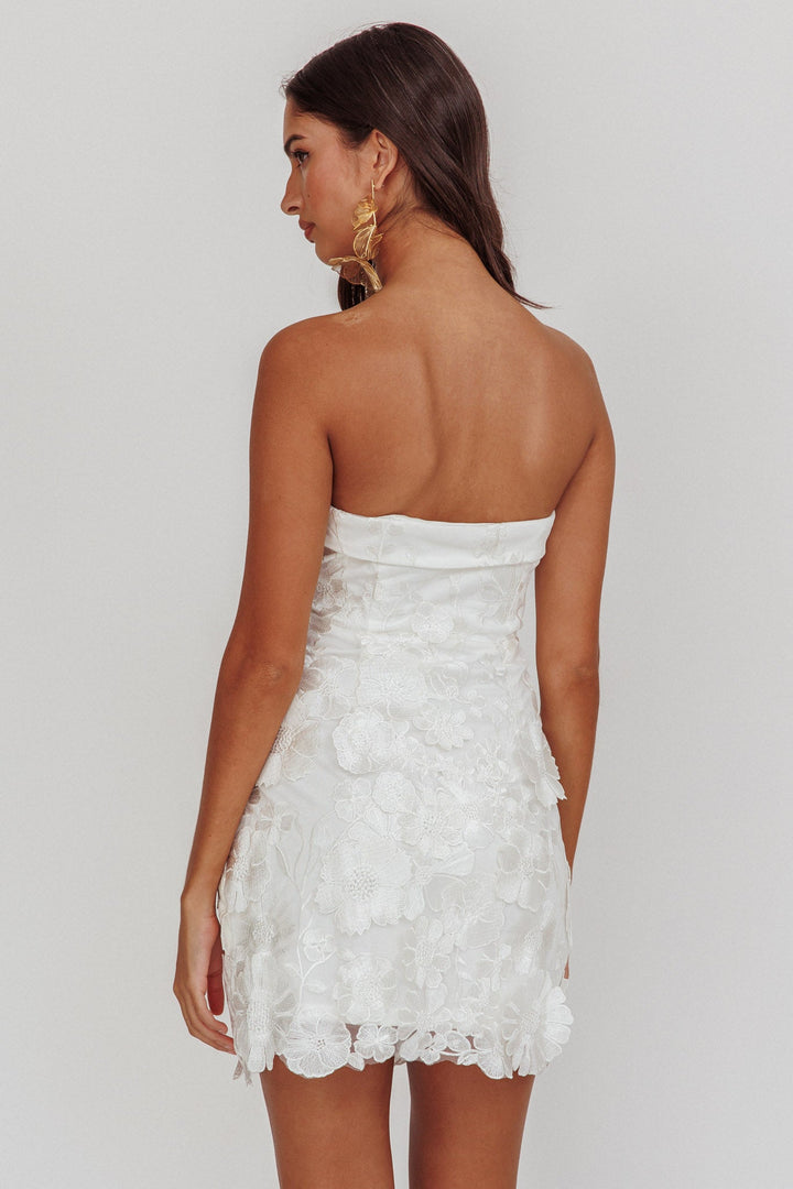 Flora Day | Floral Mini Dress - White