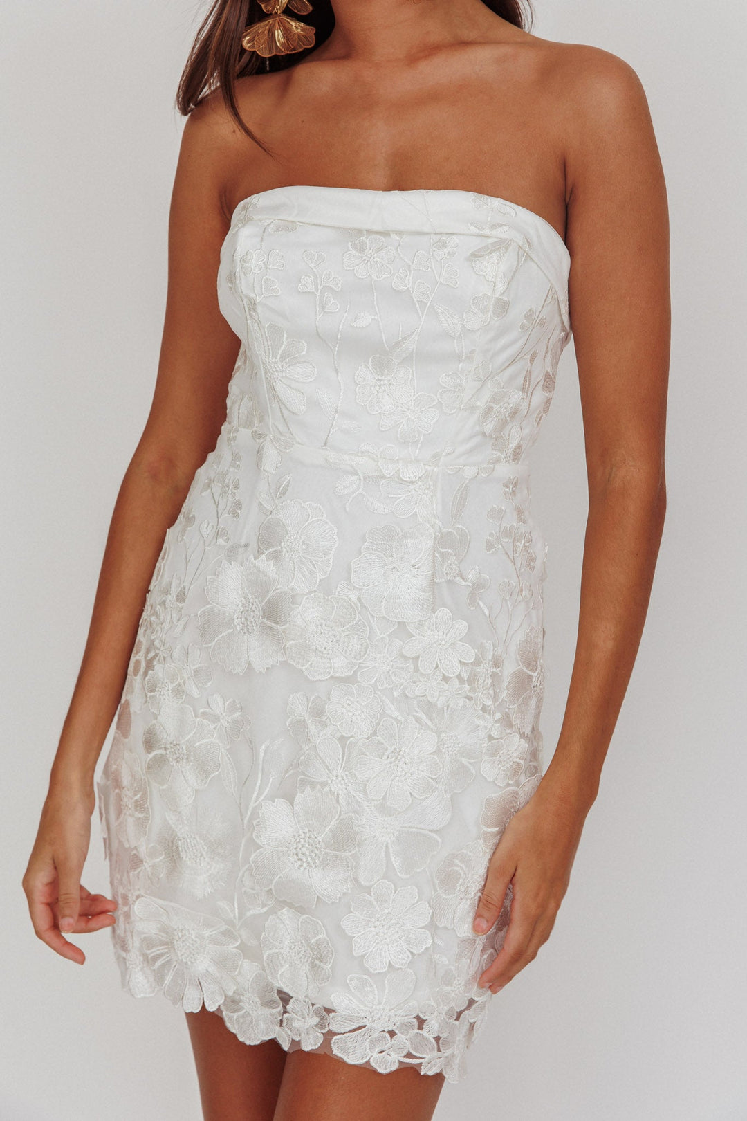 Flora Day | Floral Mini Dress - White