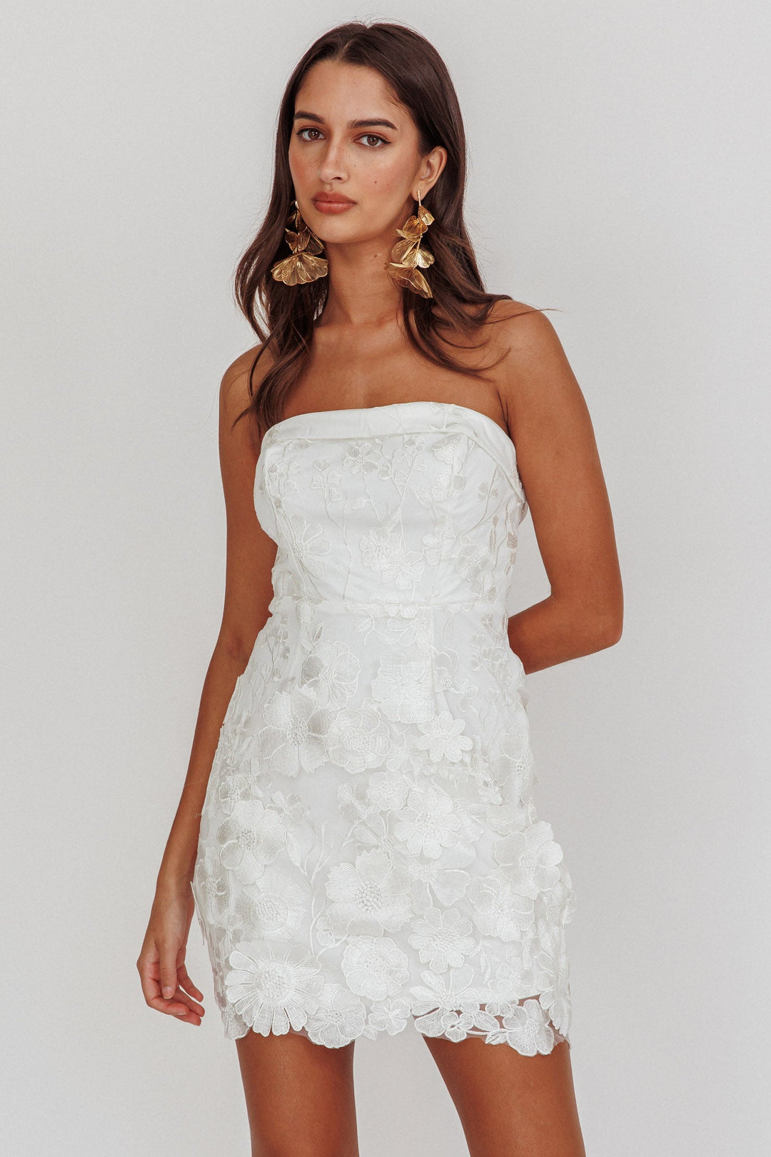 Flora Day | Floral Mini Dress - White