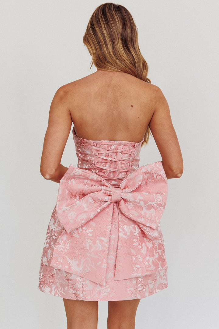 Melty Kisses | Strapless Flared Mini Dress - Pink