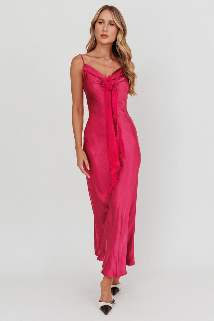 Aurélie | Backless Maxi Dress - Berry