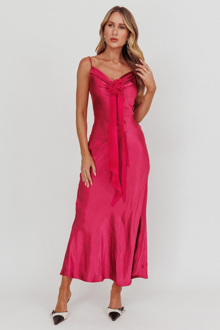 Aurélie | Backless Maxi Dress - Berry