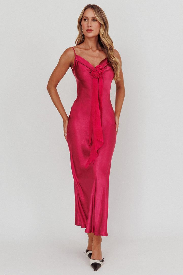 Aurélie | Backless Maxi Dress - Berry