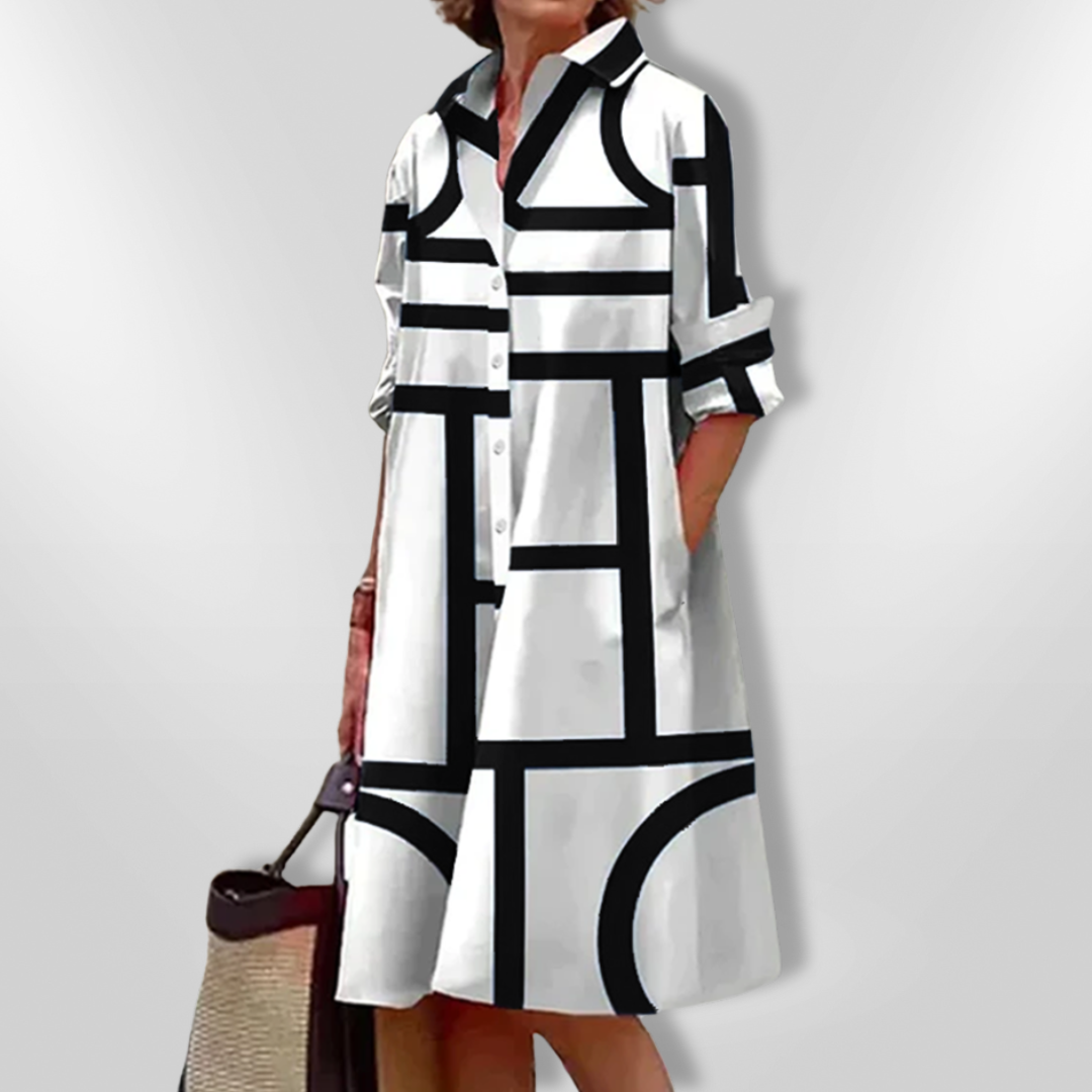 Soraya | Geometric Midi Dress