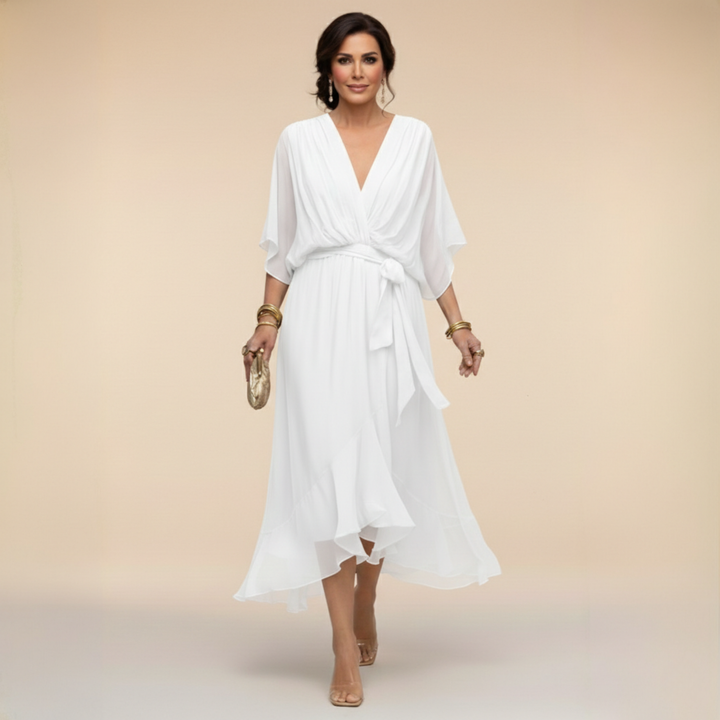 Delacroix | Chiffon V-Neck Dress