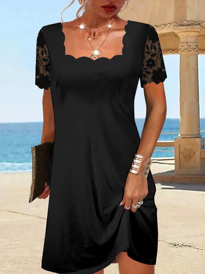 Maria | Ruffled Black Midi Dress