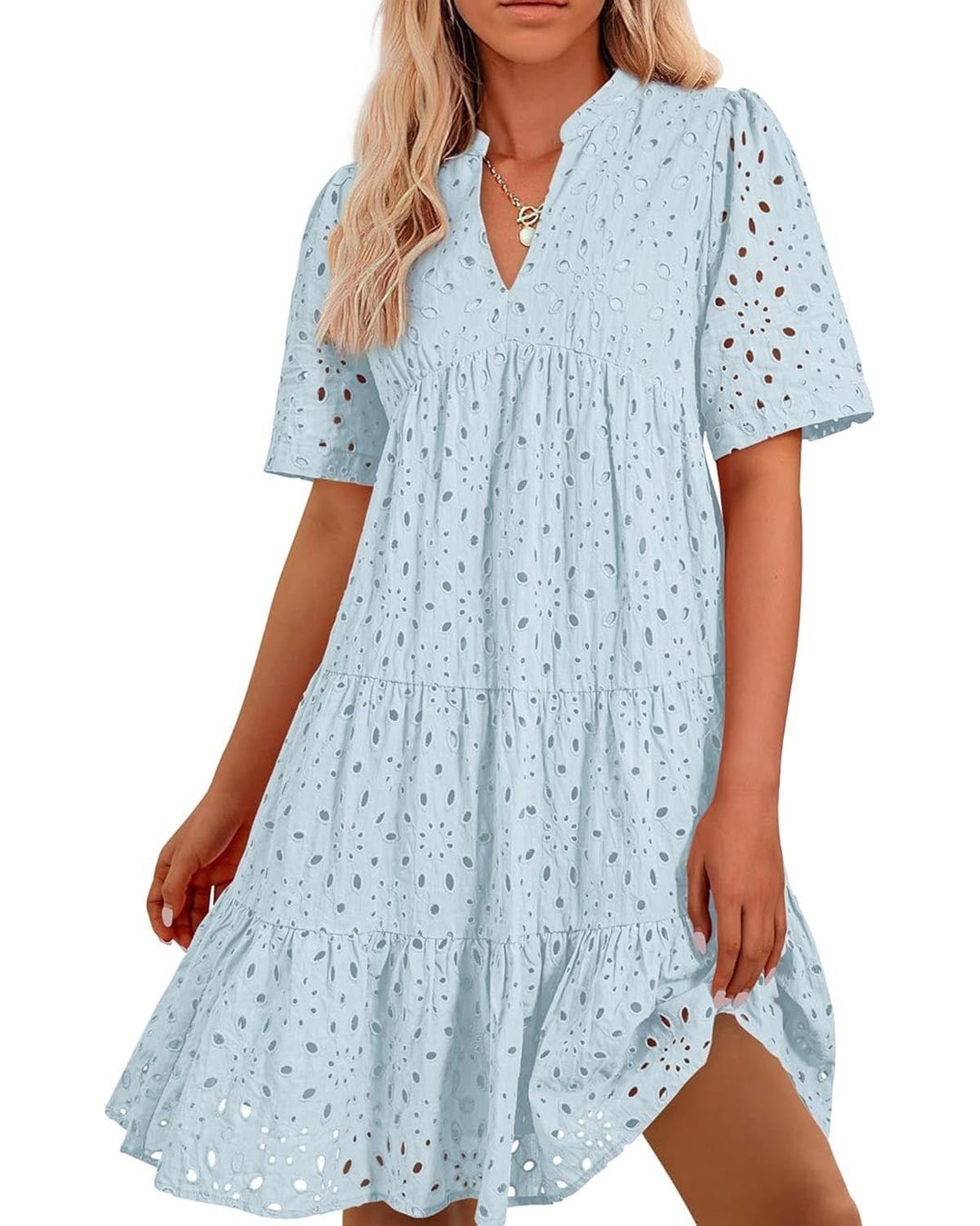 Elle | Lace Ruffle Mini Dress
