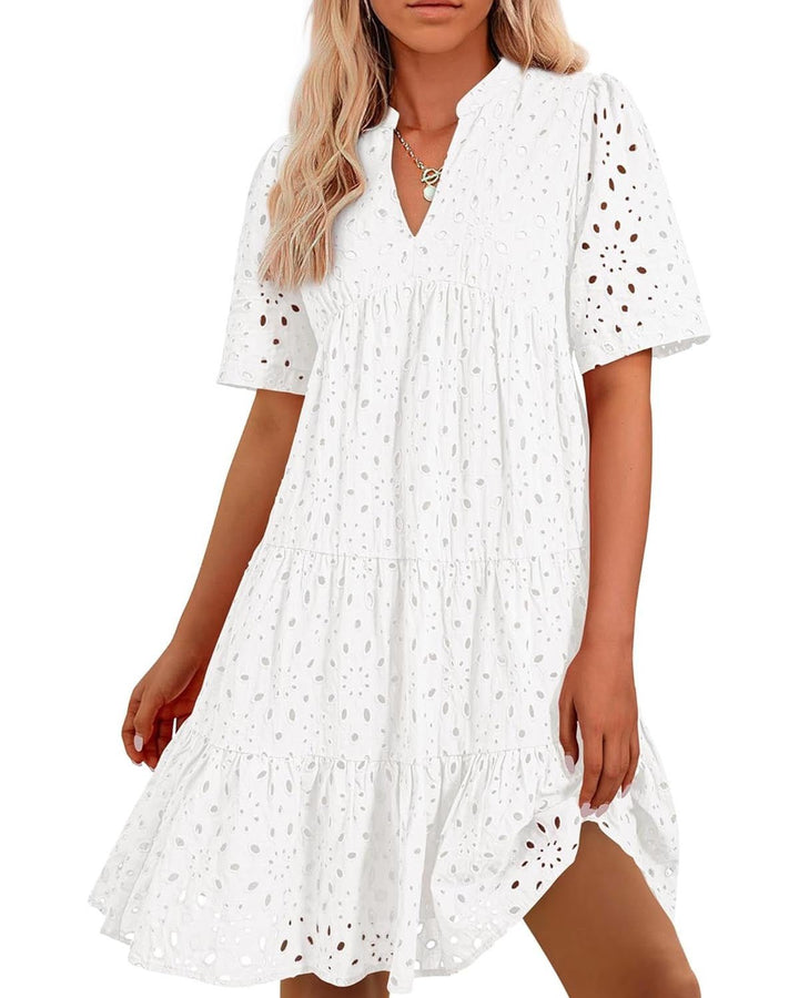 Elle | Lace Ruffle Mini Dress