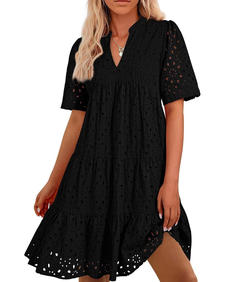 Elle | Lace Ruffle Mini Dress