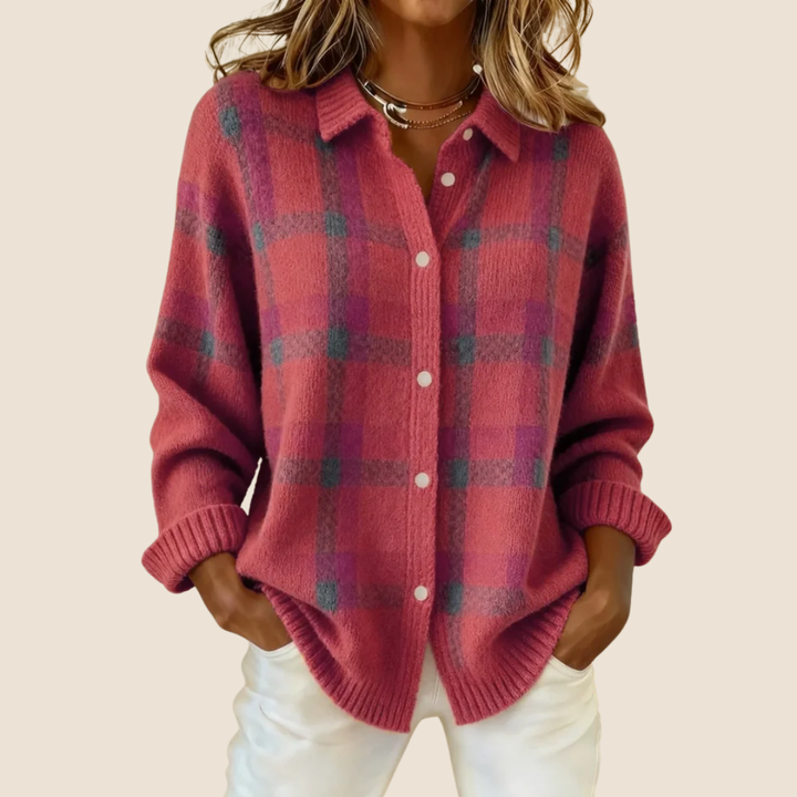 Vivienne - Check Knit Cardigan