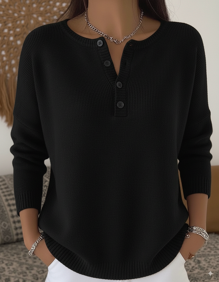 Helena | Calm Buttoned Sweatshirt