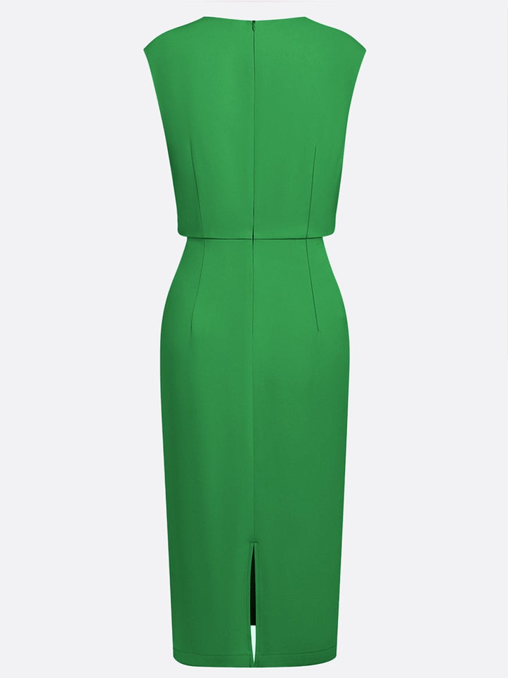 María | Chic Draped Midi Dress