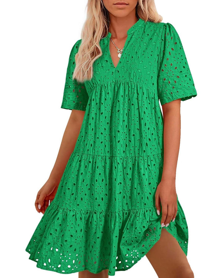 Elle | Lace Ruffle Mini Dress