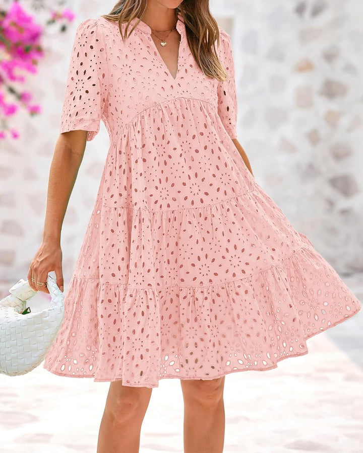 Elle | Lace Ruffle Mini Dress