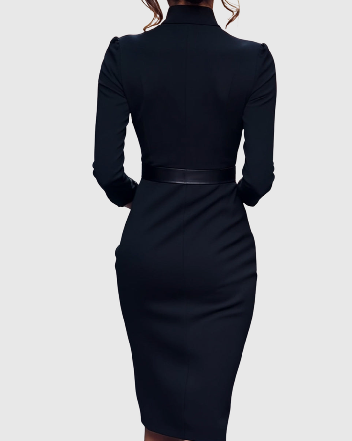 Velmira | Belted Pencil Midi Dress