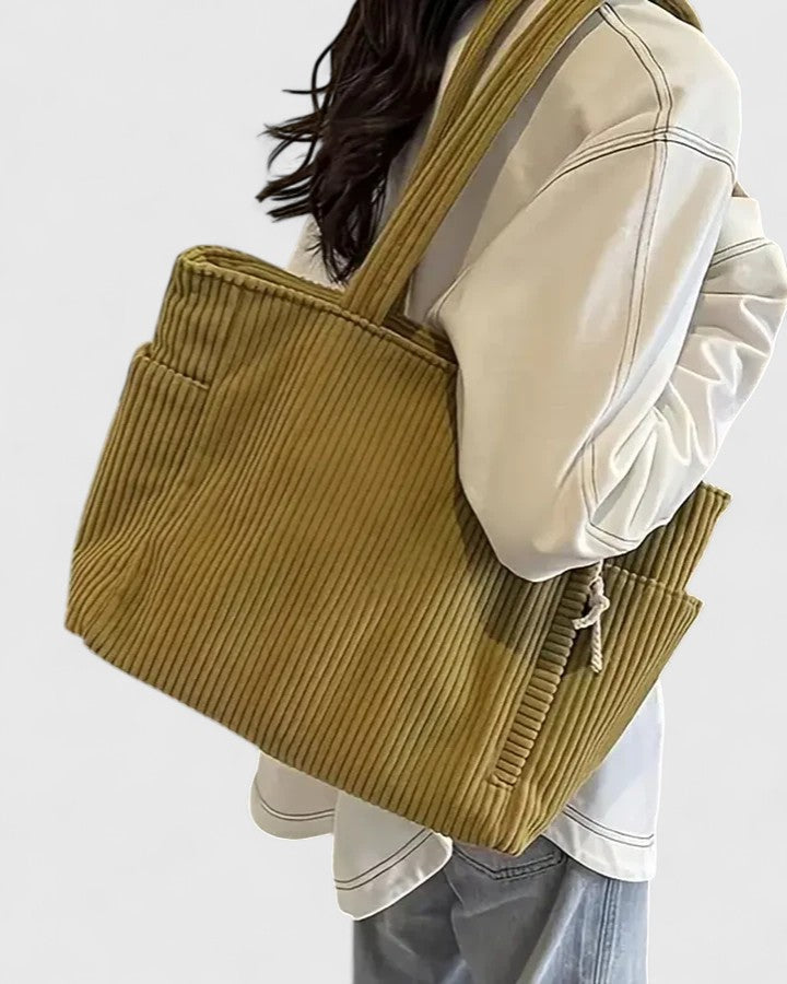Angelique | Sophisticated Cord Tote Bag