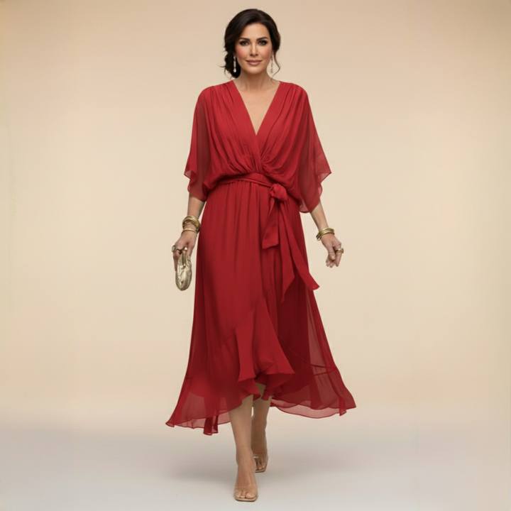 Delacroix | Chiffon V-Neck Dress