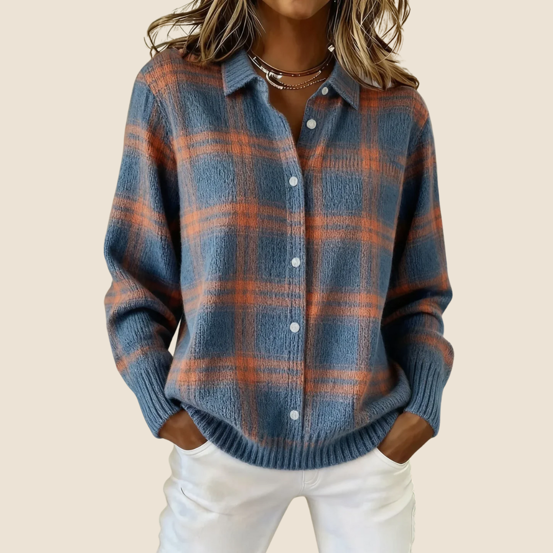 Vivienne - Check Knit Cardigan